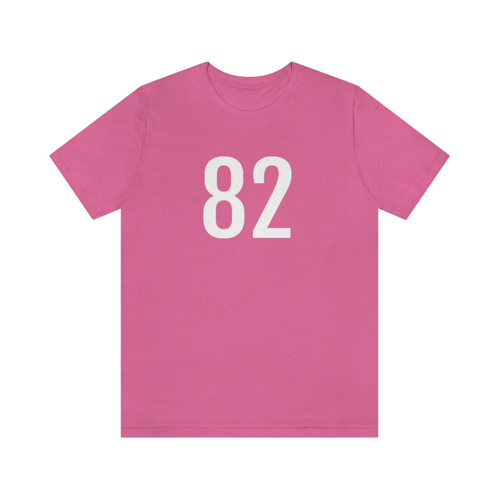 T-Shirt with Number 82 On | Numbered Tee Charity Pink T-Shirt Petrova Designs