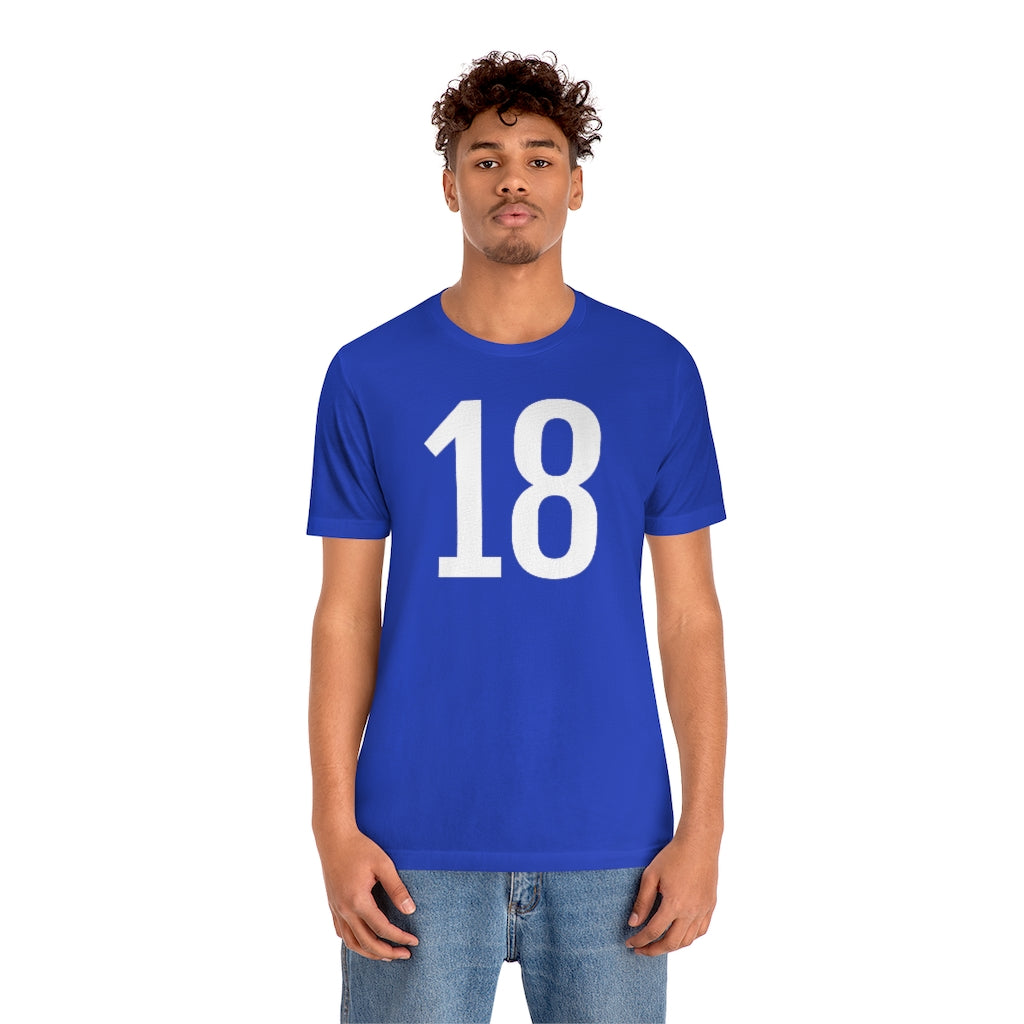 T-Shirt with Number 18 On | Numbered Tee T-Shirt Petrova Designs