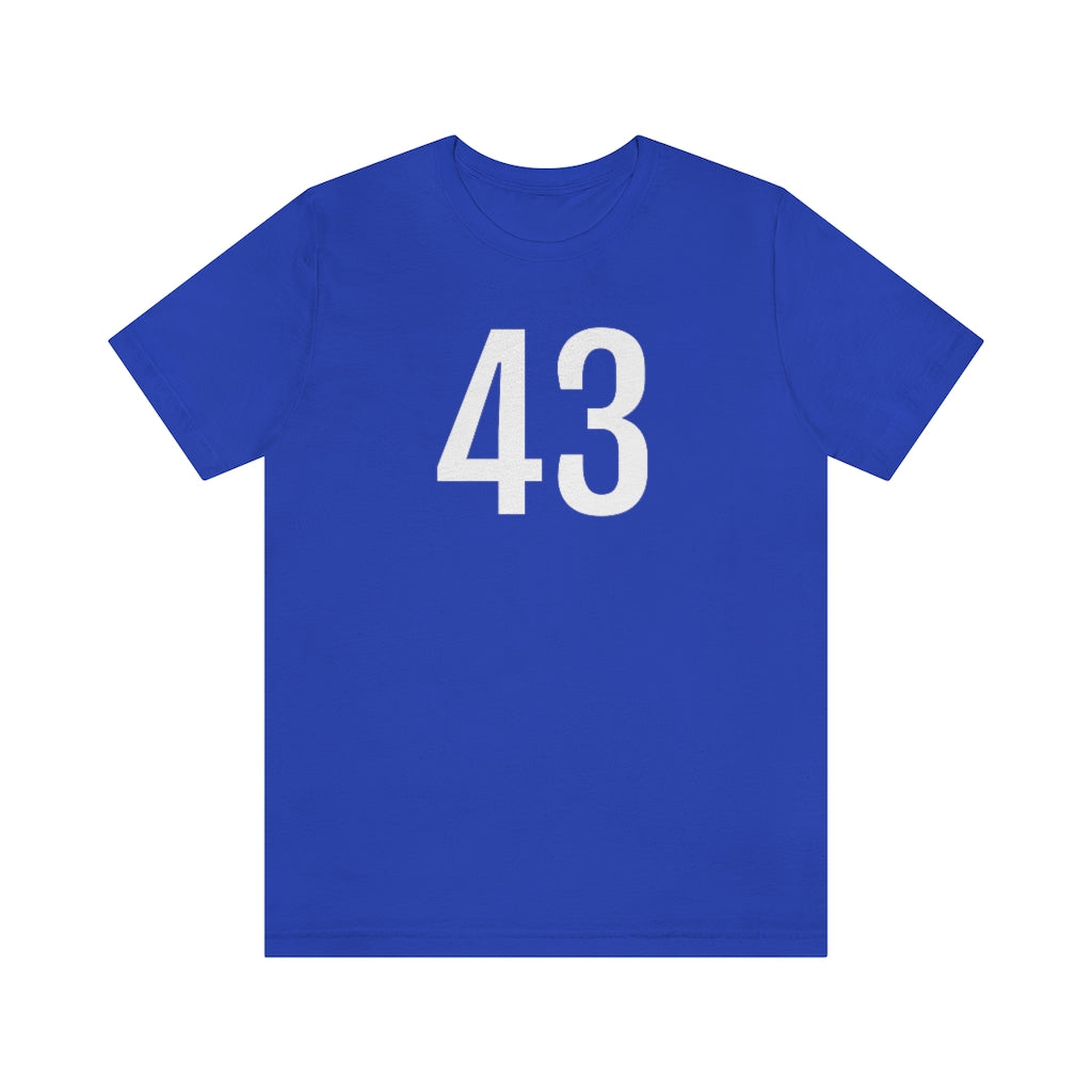 T-Shirt with Number 43 On | Numbered Tee True Royal T-Shirt Petrova Designs