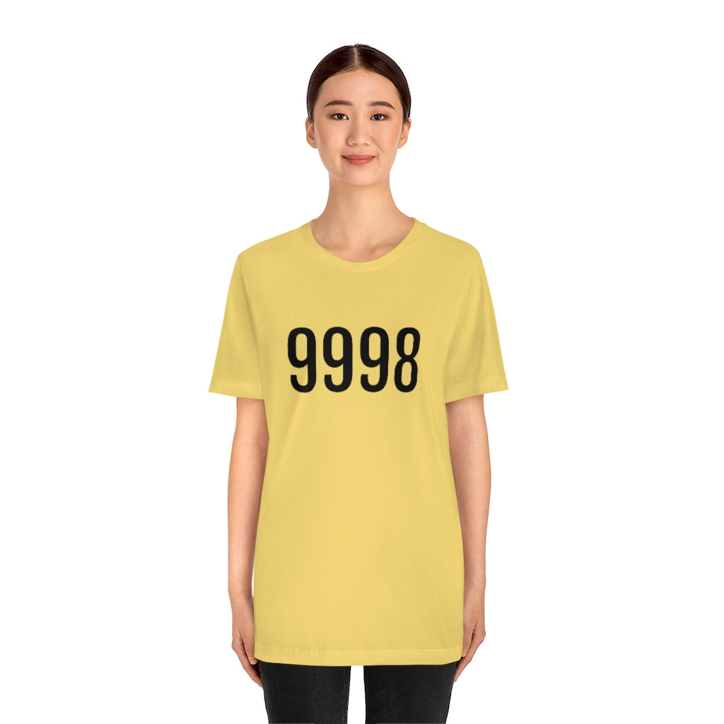 T-Shirt with Number 9998 On | Numbered Tee T-Shirt Petrova Designs