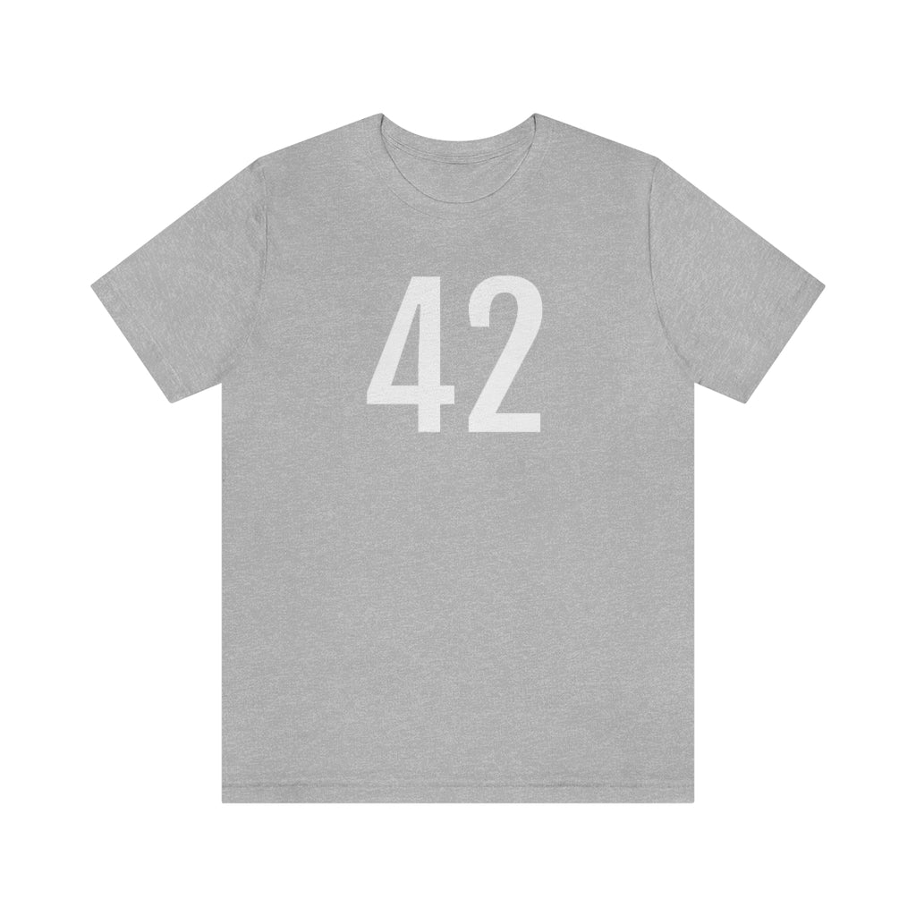 T-Shirt with Number 42 On | Numbered Tee Athletic Heather T-Shirt Petrova Designs