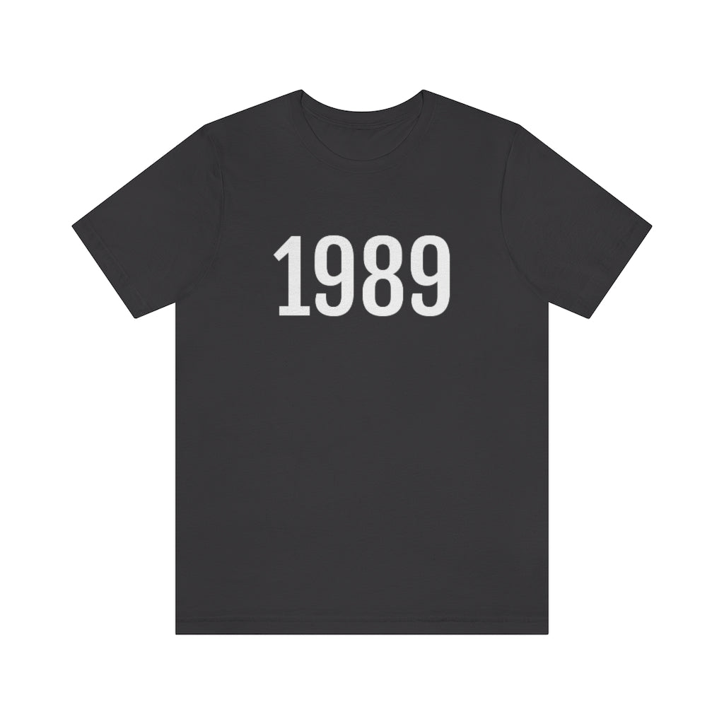 T-Shirt with Number 1989 On | Numbered Tee Dark Grey T-Shirt Petrova Designs