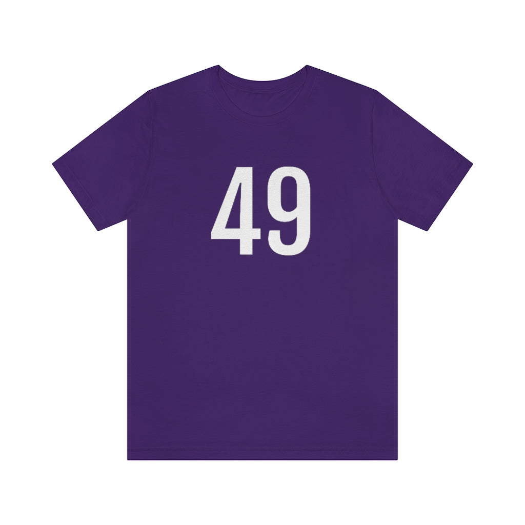 T-Shirt with Number 49 On | Numbered Tee Team Purple T-Shirt Petrova Designs