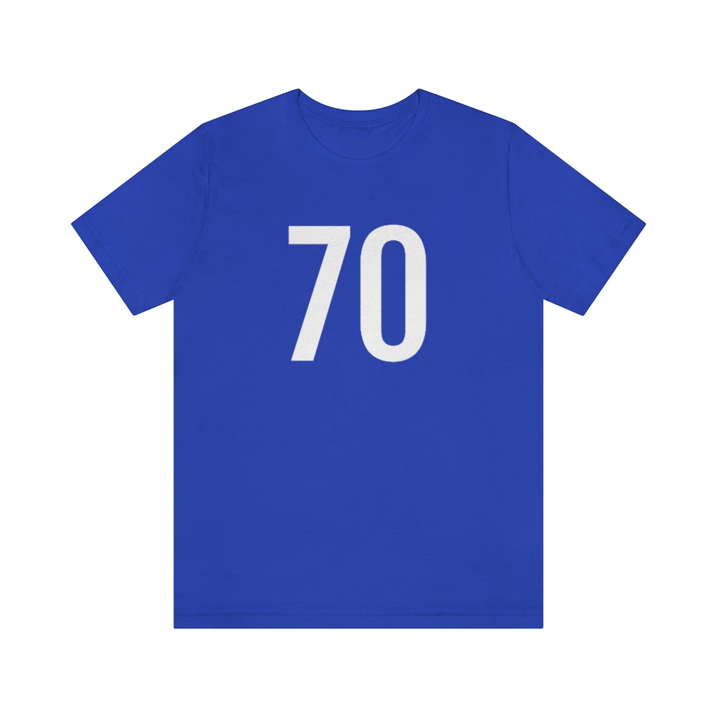 T-Shirt with Number 70 On | Numbered Tee True Royal T-Shirt Petrova Designs