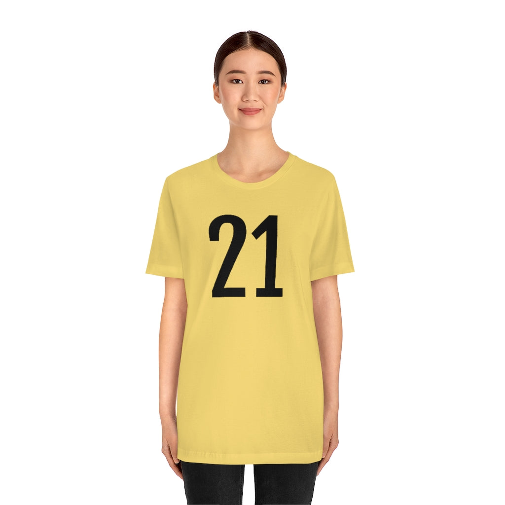 T-Shirt with Number 21 On | Numbered Tee T-Shirt Petrova Designs