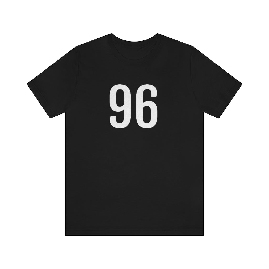 T-Shirt with Number 96 On | Numbered Tee Black T-Shirt Petrova Designs