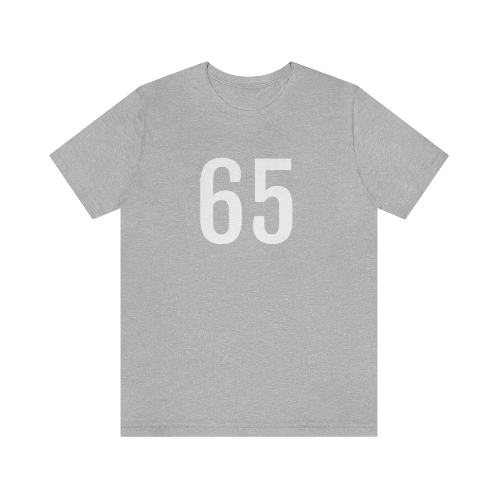 T-Shirt with Number 65 On | Numbered Tee Athletic Heather T-Shirt Petrova Designs