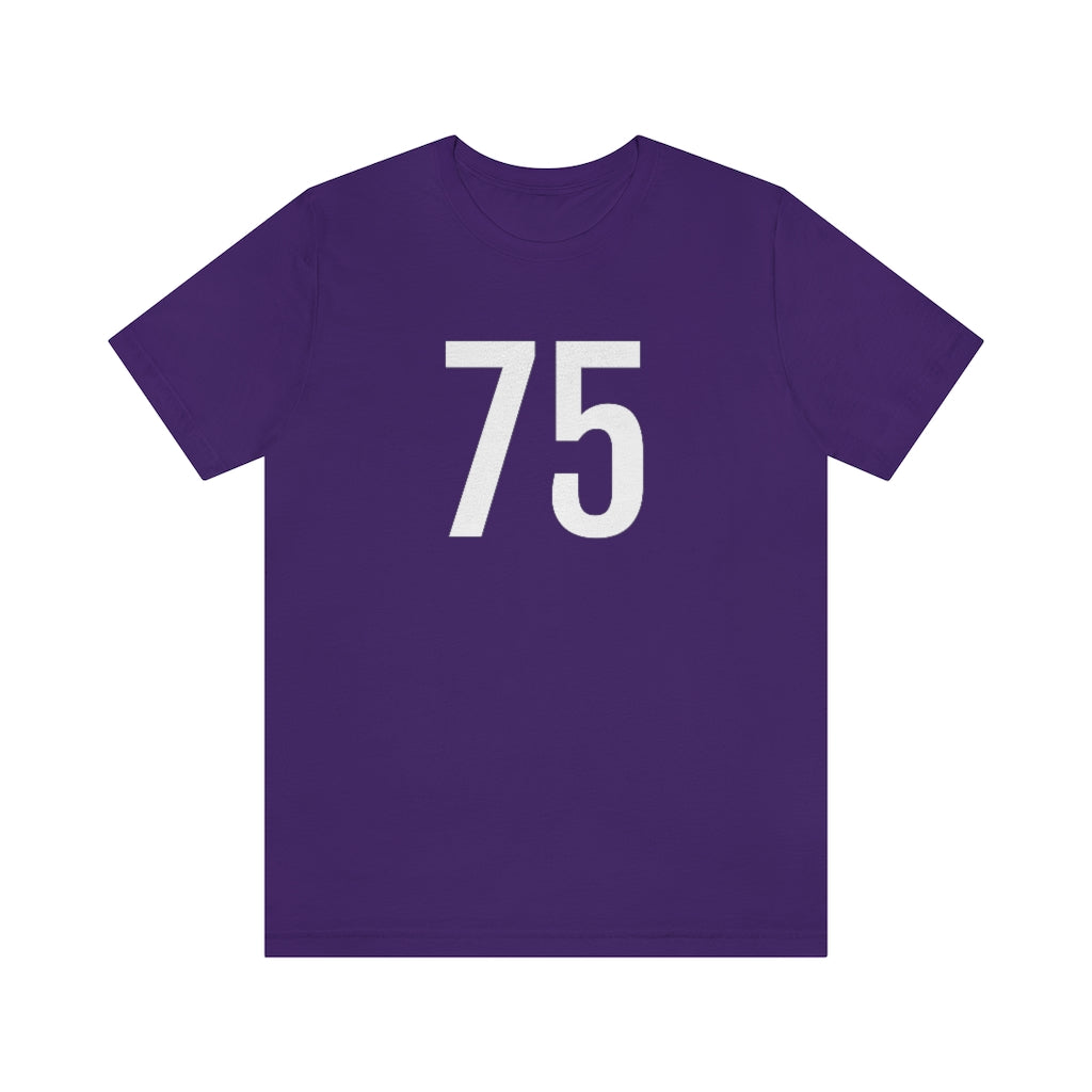 T-Shirt with Number 75 On | Numbered Tee Team Purple T-Shirt Petrova Designs