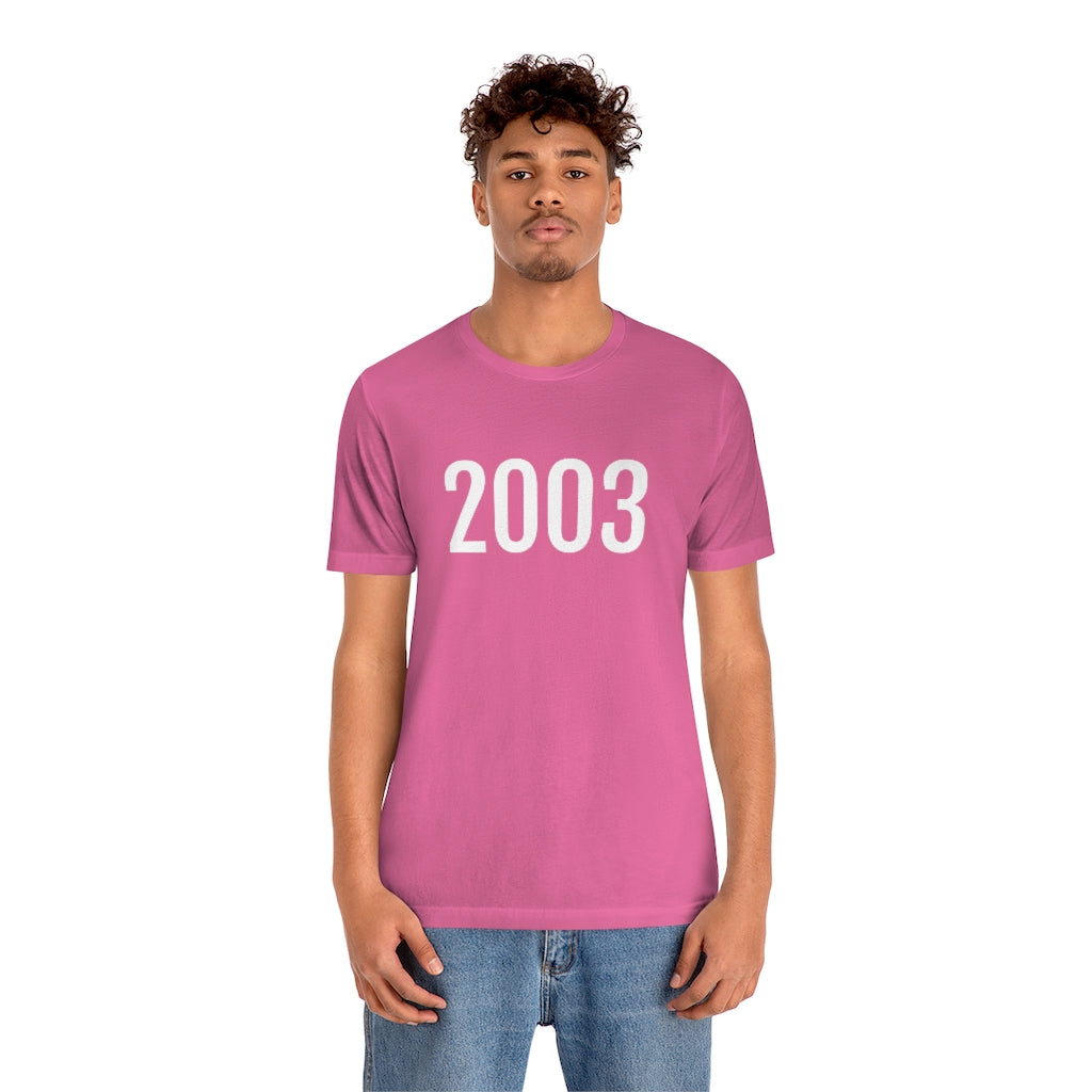 T-Shirt with Number 2003 On | Numbered Tee T-Shirt Petrova Designs