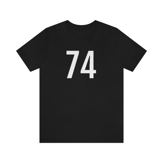 T-Shirt with Number 74 On | Numbered Tee Black T-Shirt Petrova Designs