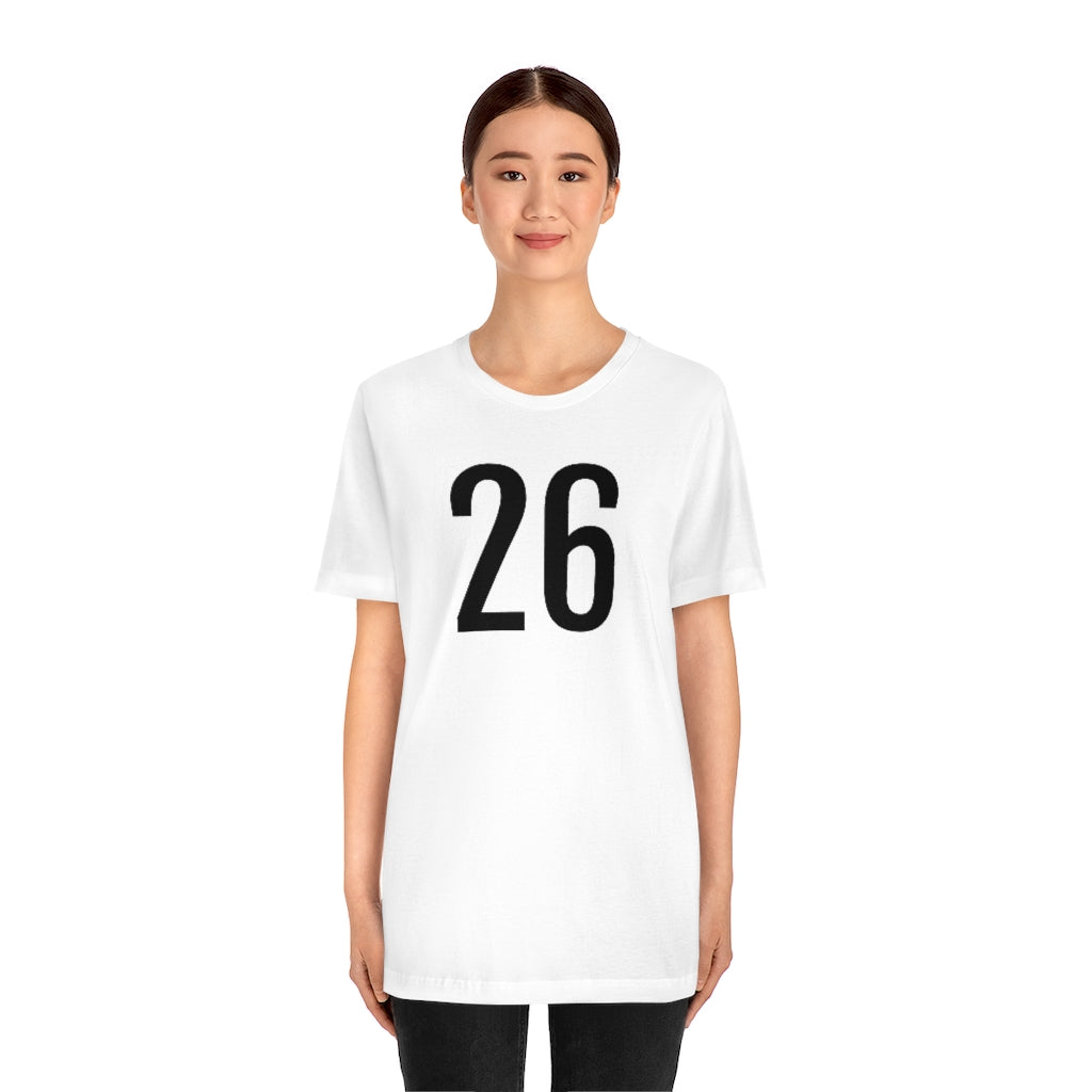 T-Shirt with Number 26 On | Numbered Tee T-Shirt Petrova Designs