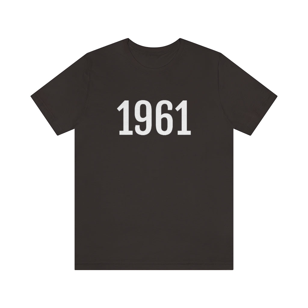 T-Shirt with Number 1961 On | Numbered Tee Brown T-Shirt Petrova Designs