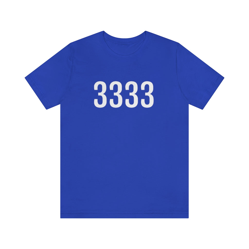 T-Shirt with Number 3333 On | Numbered Tee True Royal T-Shirt Petrova Designs