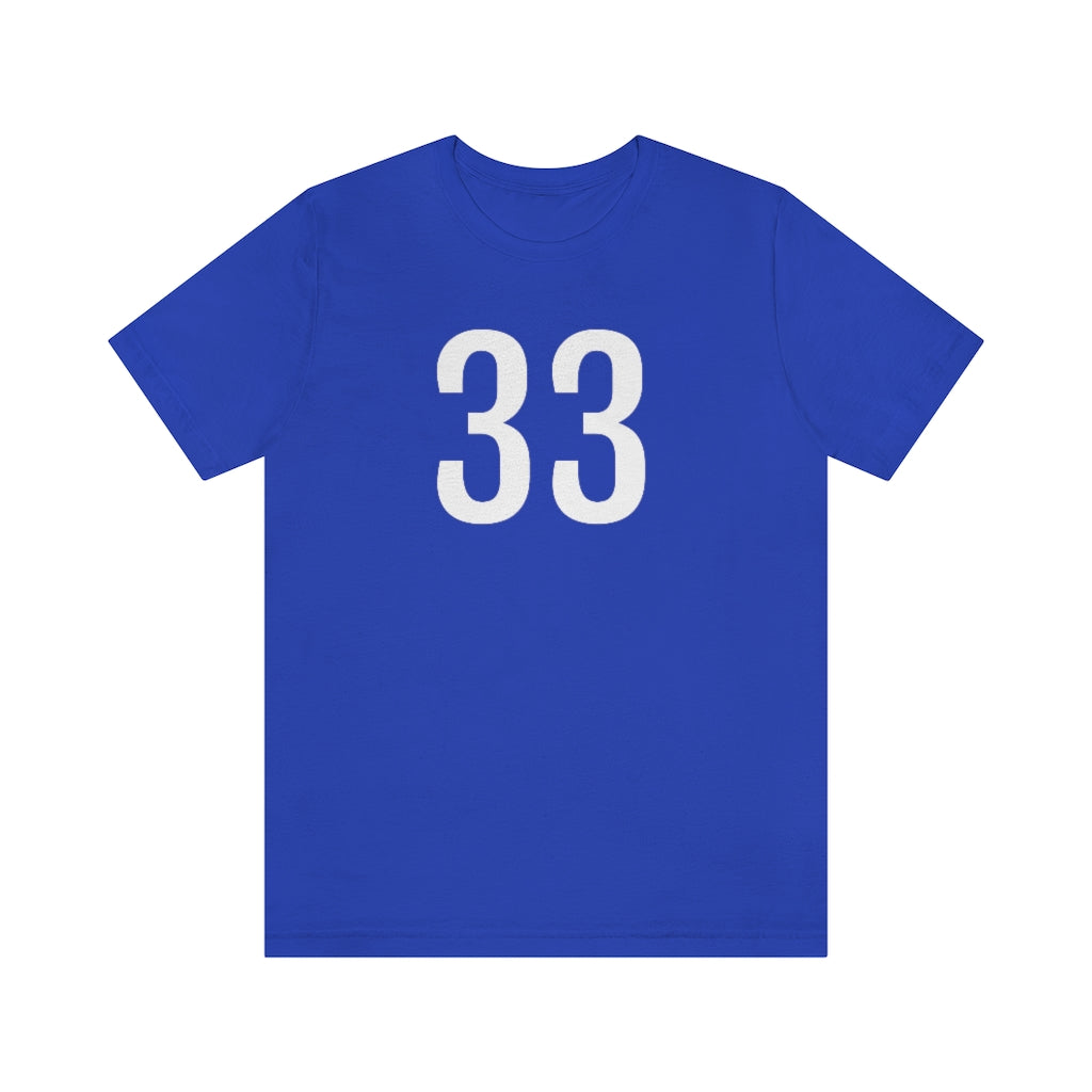 T-Shirt with Number 33 On | Numbered Tee True Royal T-Shirt Petrova Designs