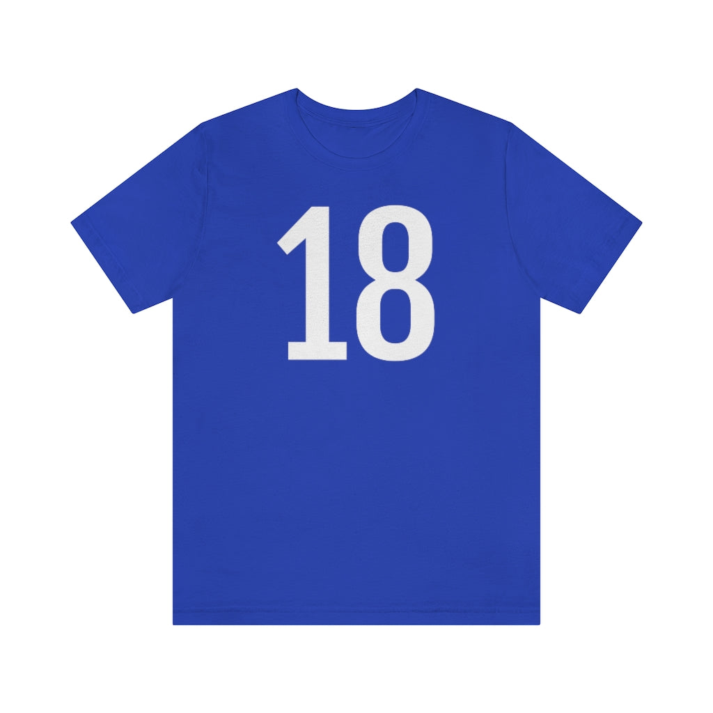 T-Shirt with Number 18 On | Numbered Tee True Royal T-Shirt Petrova Designs
