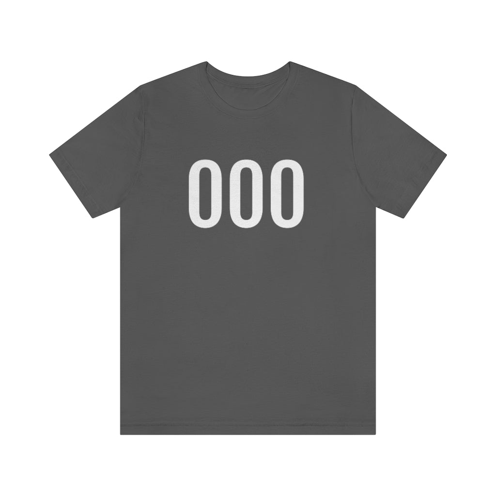 T-Shirt with Number 0 On | Numbered Tee Asphalt T-Shirt Petrova Designs