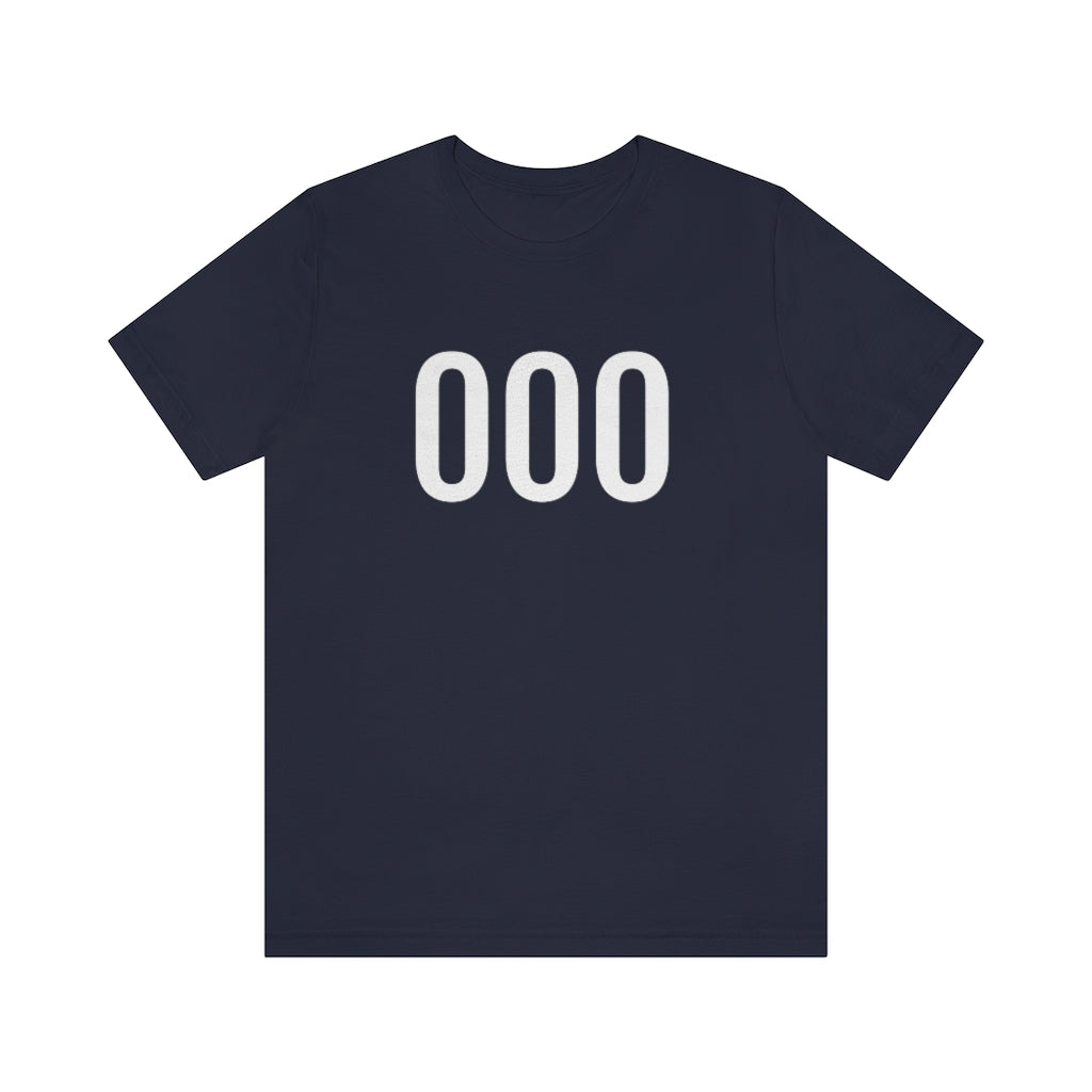 T-Shirt with Number 0 On | Numbered Tee Navy T-Shirt Petrova Designs