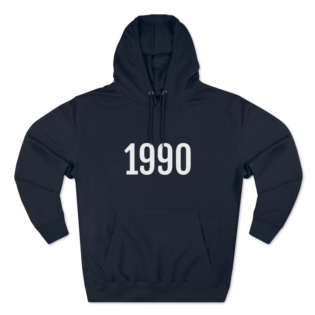 Number 1990 Hoodie | 1990 Sweatshirt with Number On Navy Hoodie Petrova Designs