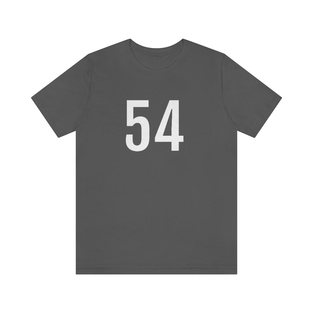 T-Shirt with Number 54 On | Numbered Tee Asphalt T-Shirt Petrova Designs