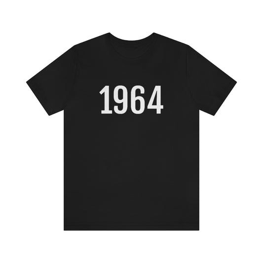 T-Shirt with Number 1964 On | Numbered Tee Black T-Shirt Petrova Designs