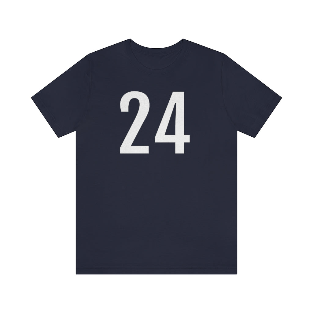 T-Shirt with Number 24 On | Numbered Tee Navy T-Shirt Petrova Designs