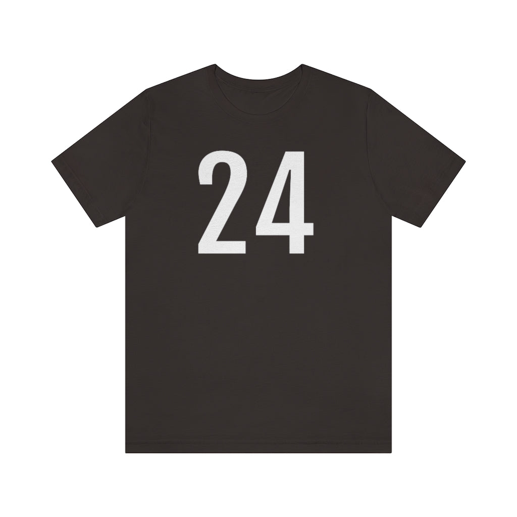 T-Shirt with Number 24 On | Numbered Tee Brown T-Shirt Petrova Designs