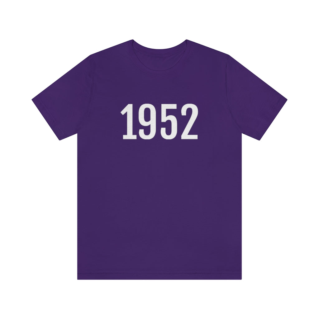 T-Shirt with Number 1952 On | Numbered Tee Team Purple T-Shirt Petrova Designs