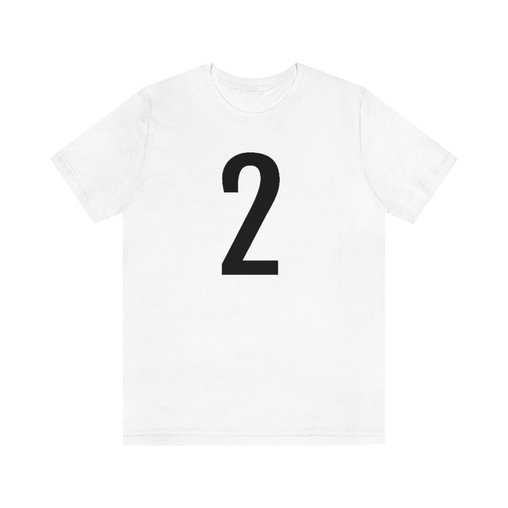 T-Shirt with Number 2 On | Numbered Tee White T-Shirt Petrova Designs