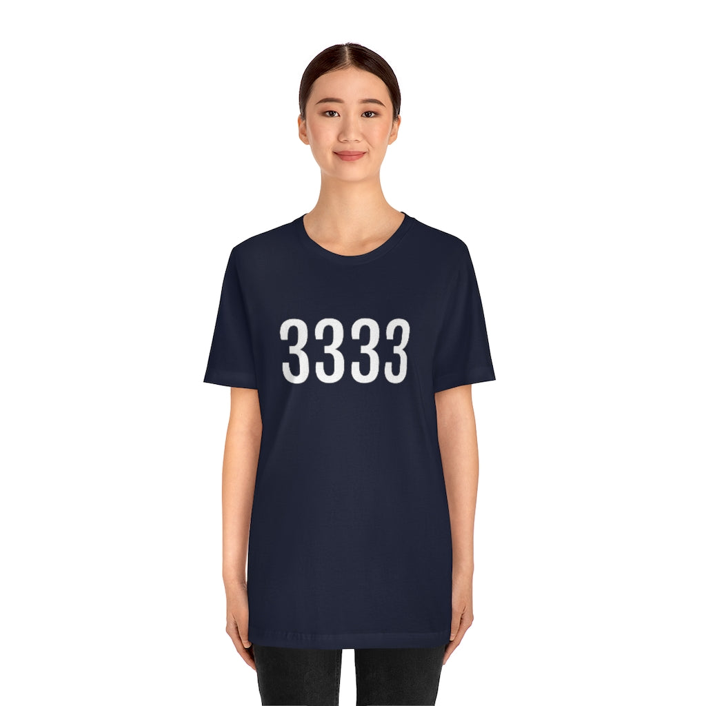 T-Shirt with Number 3333 On | Numbered Tee T-Shirt Petrova Designs