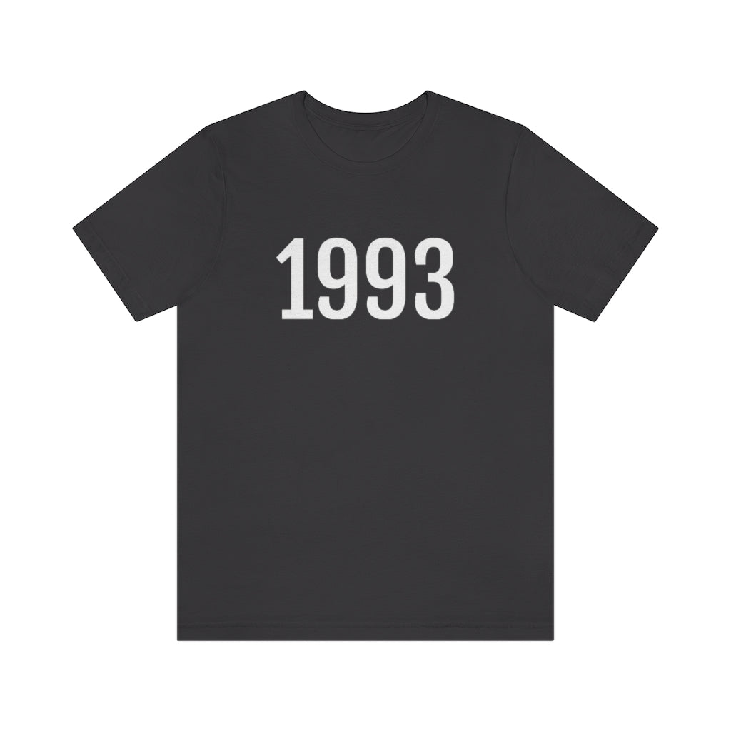 T-Shirt with Number 1993 On | Numbered Tee Dark Grey T-Shirt Petrova Designs
