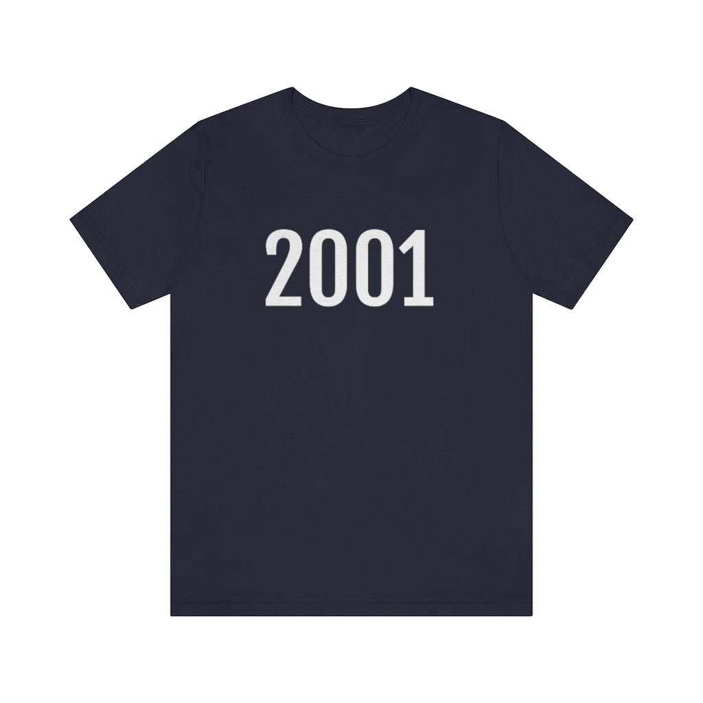 T-Shirt with Number 2001 On | Numbered Tee Navy T-Shirt Petrova Designs