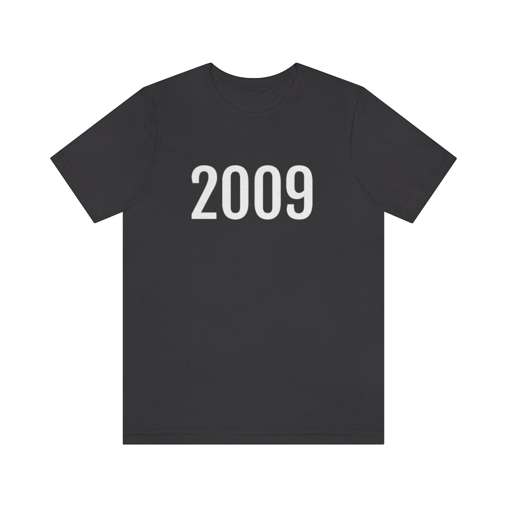 T-Shirt with Number 2009 On | Numbered Tee Dark Grey T-Shirt Petrova Designs