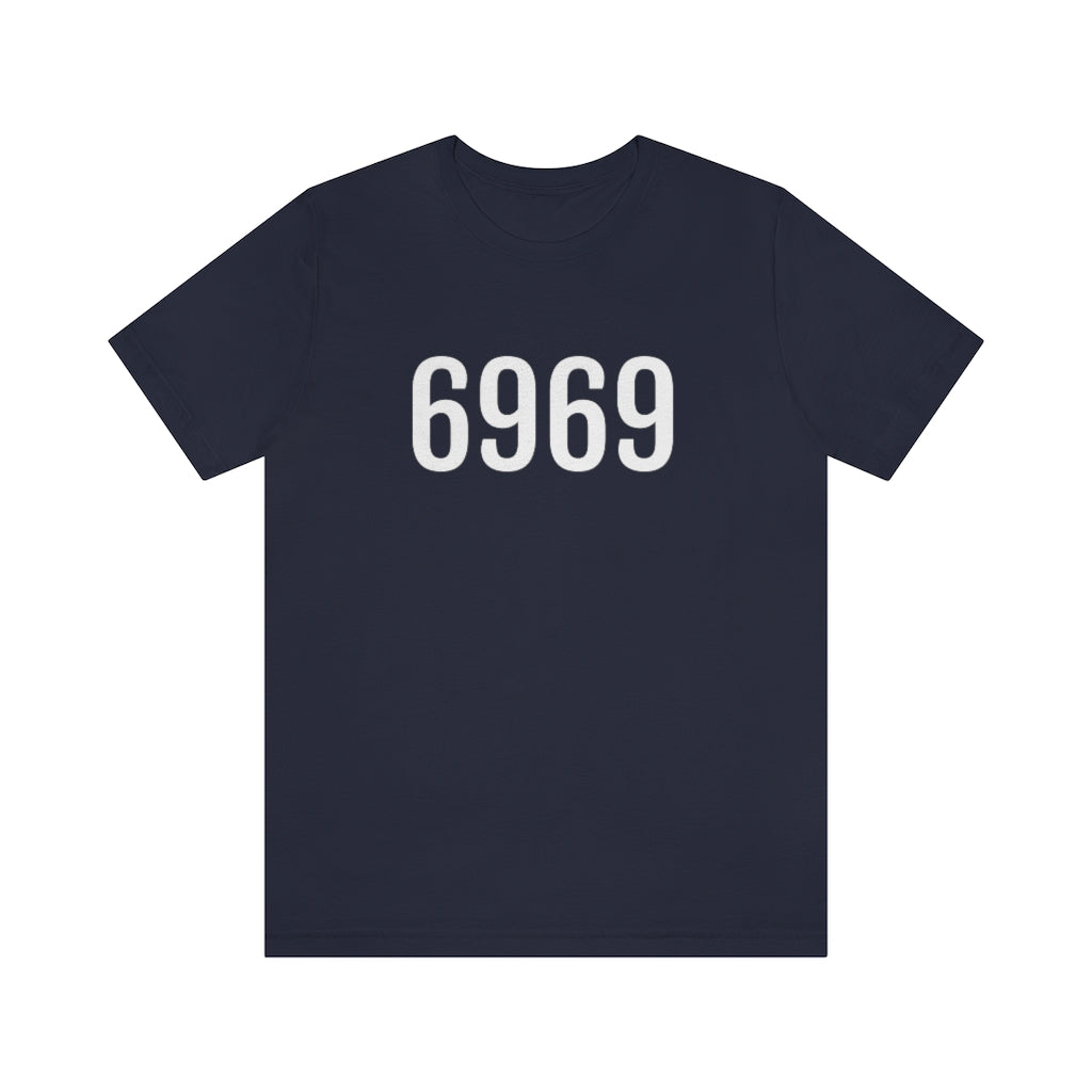 T-Shirt with Number 6969 On | Numbered Tee Navy T-Shirt Petrova Designs
