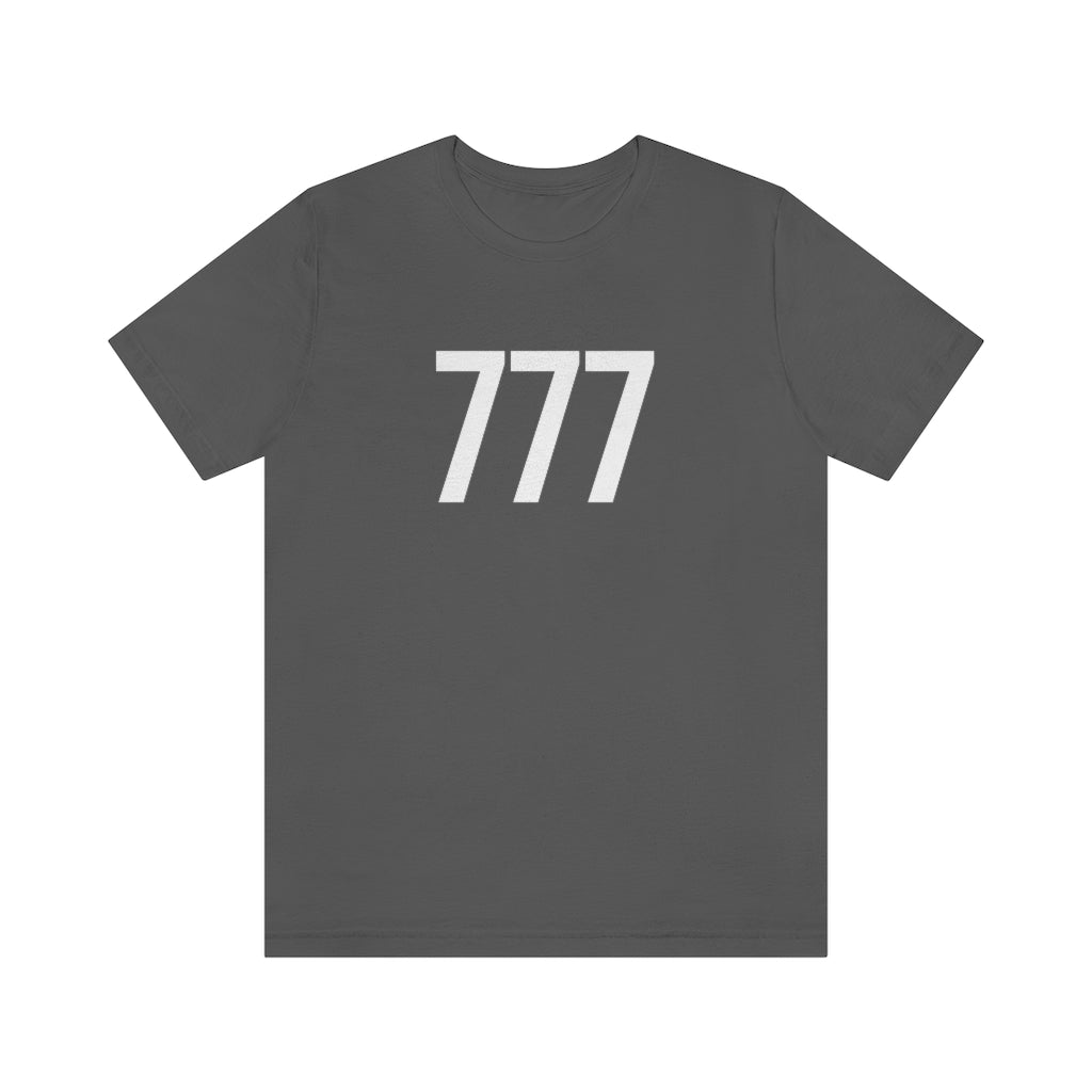 T-Shirt with Number 777 On | Numbered Tee Asphalt T-Shirt Petrova Designs