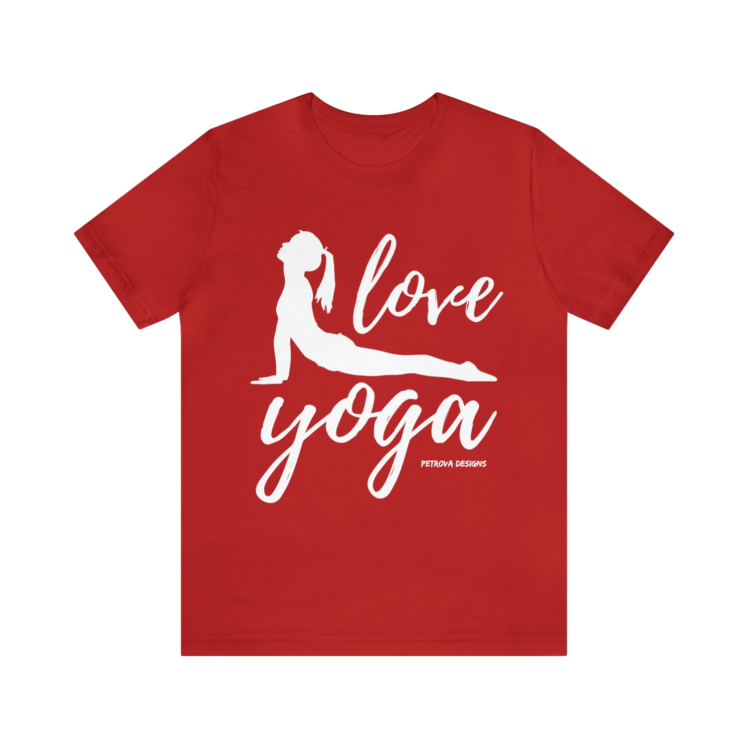 Red T-Shirt Tshirt Design Gift for Friend and Family Short Sleeved Shirt Yoga Petrova Designs