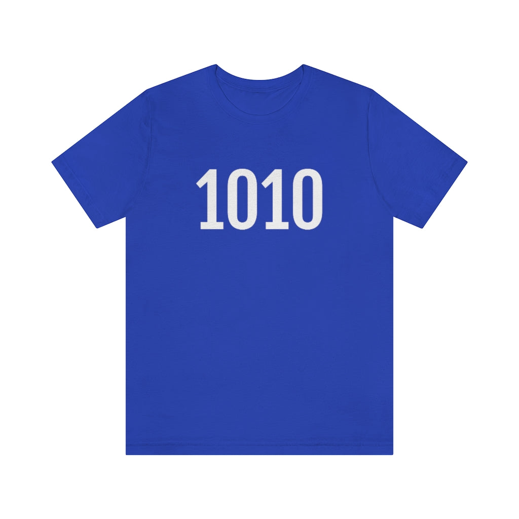 T-Shirt with Number 1010 On | Numbered Tee True Royal T-Shirt Petrova Designs