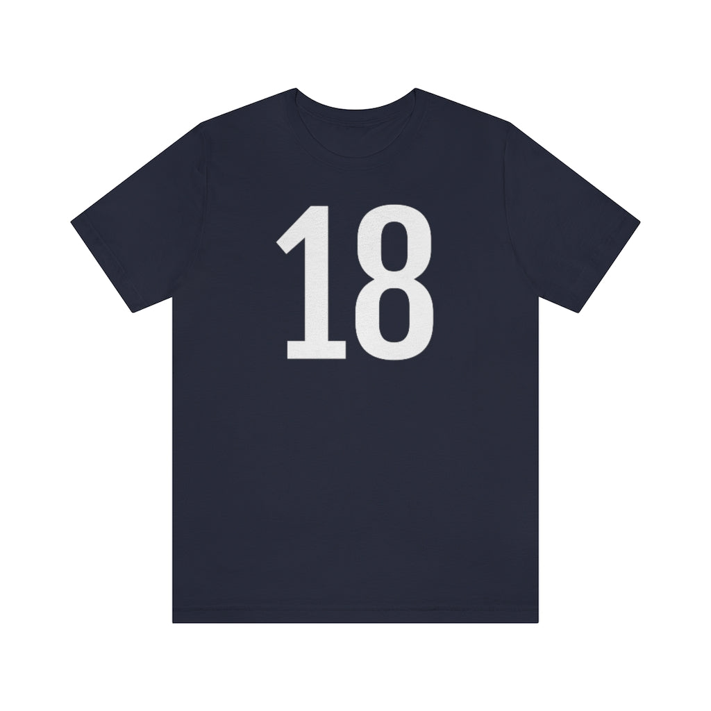 T-Shirt with Number 18 On | Numbered Tee Navy T-Shirt Petrova Designs