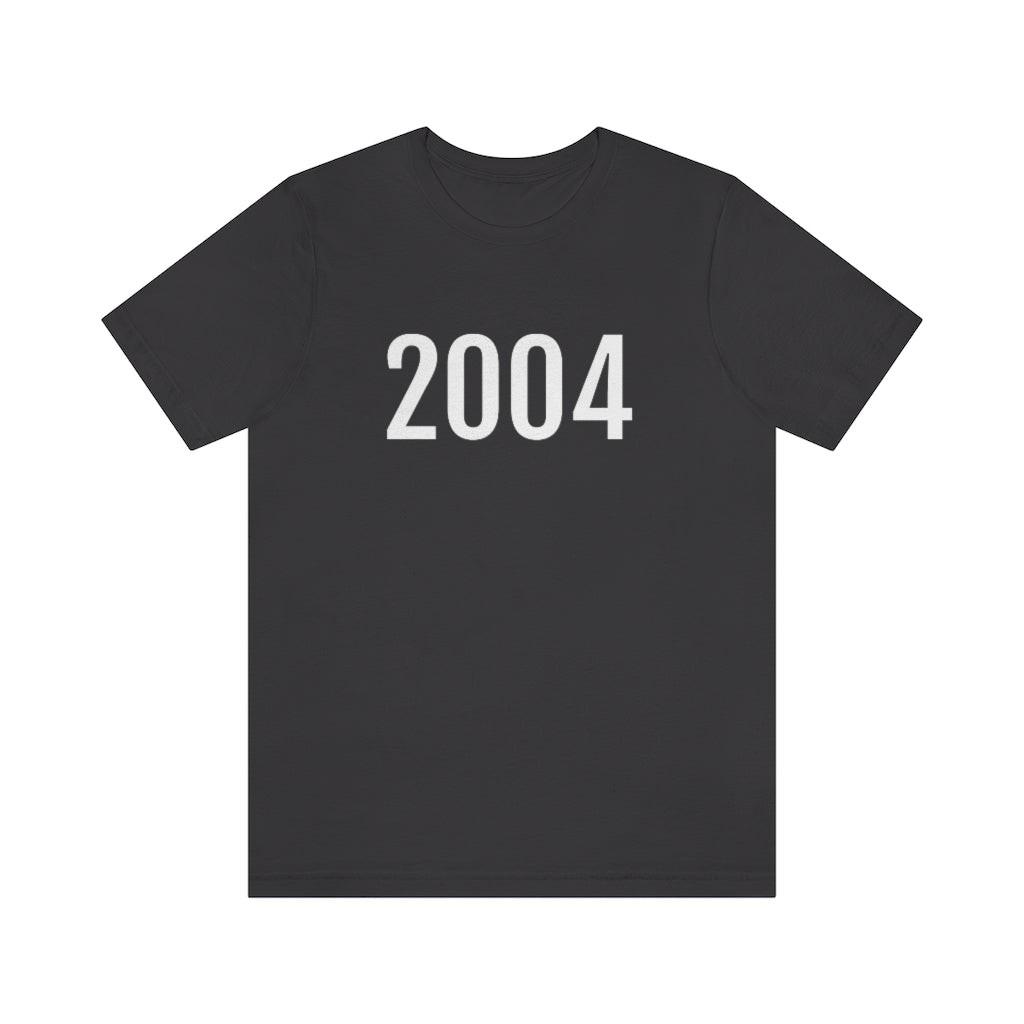 T-Shirt with Number 2004 On | Numbered Tee Dark Grey T-Shirt Petrova Designs