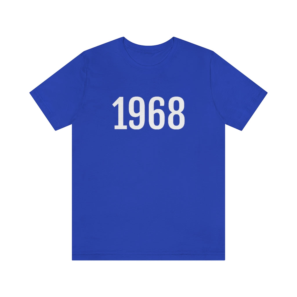 T-Shirt with Number 1968 On | Numbered Tee True Royal T-Shirt Petrova Designs