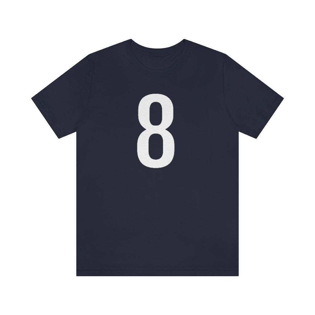 T-Shirt with Number 8 On | Numbered Tee Navy T-Shirt Petrova Designs