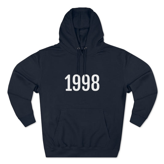 Number 1998 Hoodie | 1998 Sweatshirt with Number On Navy Hoodie Petrova Designs
