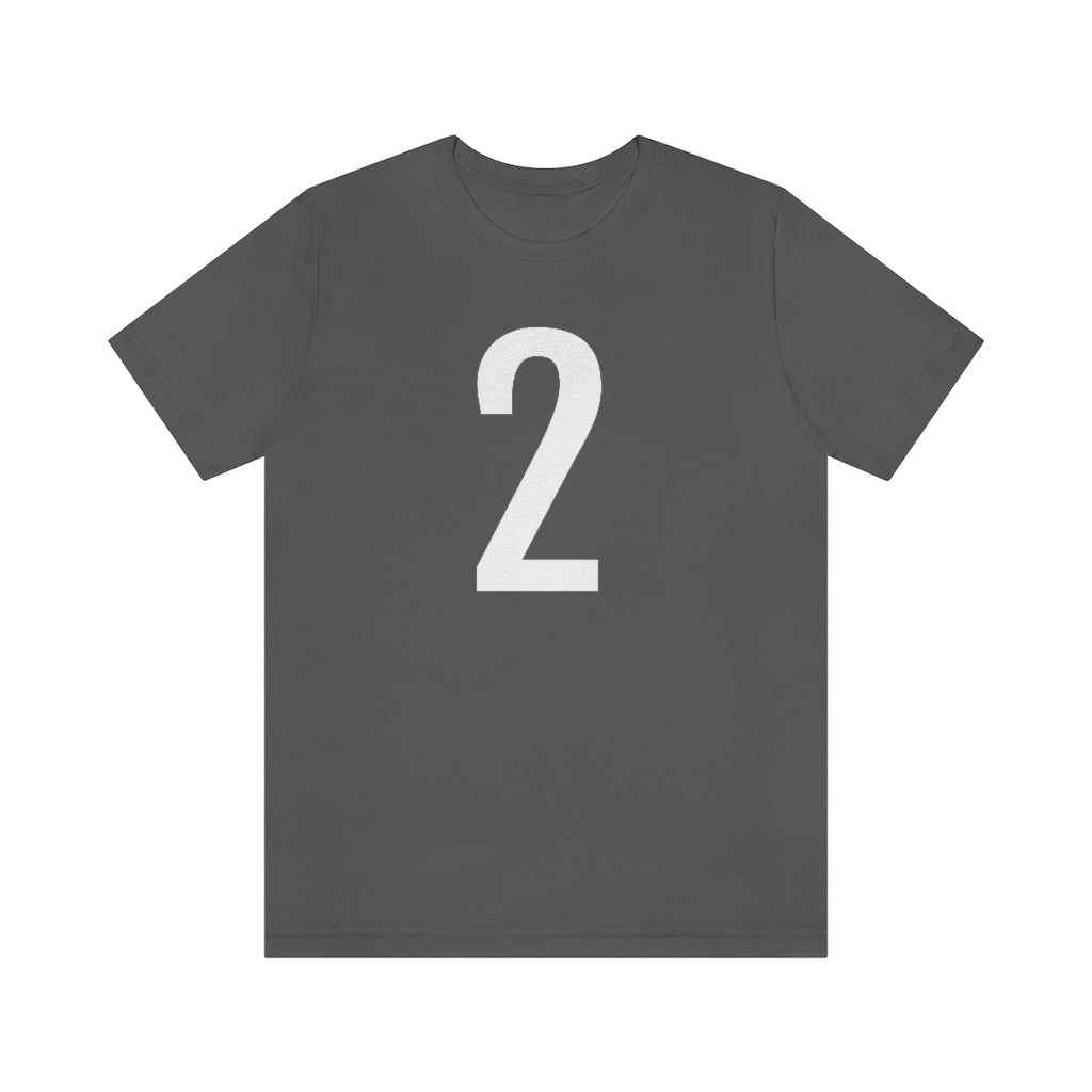 T-Shirt with Number 2 On | Numbered Tee Asphalt T-Shirt Petrova Designs