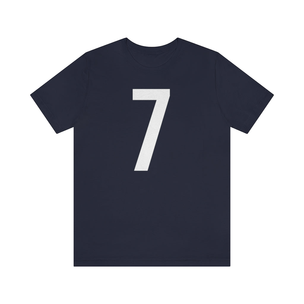 T-Shirt with Number 7 On | Numbered Tee Navy T-Shirt Petrova Designs
