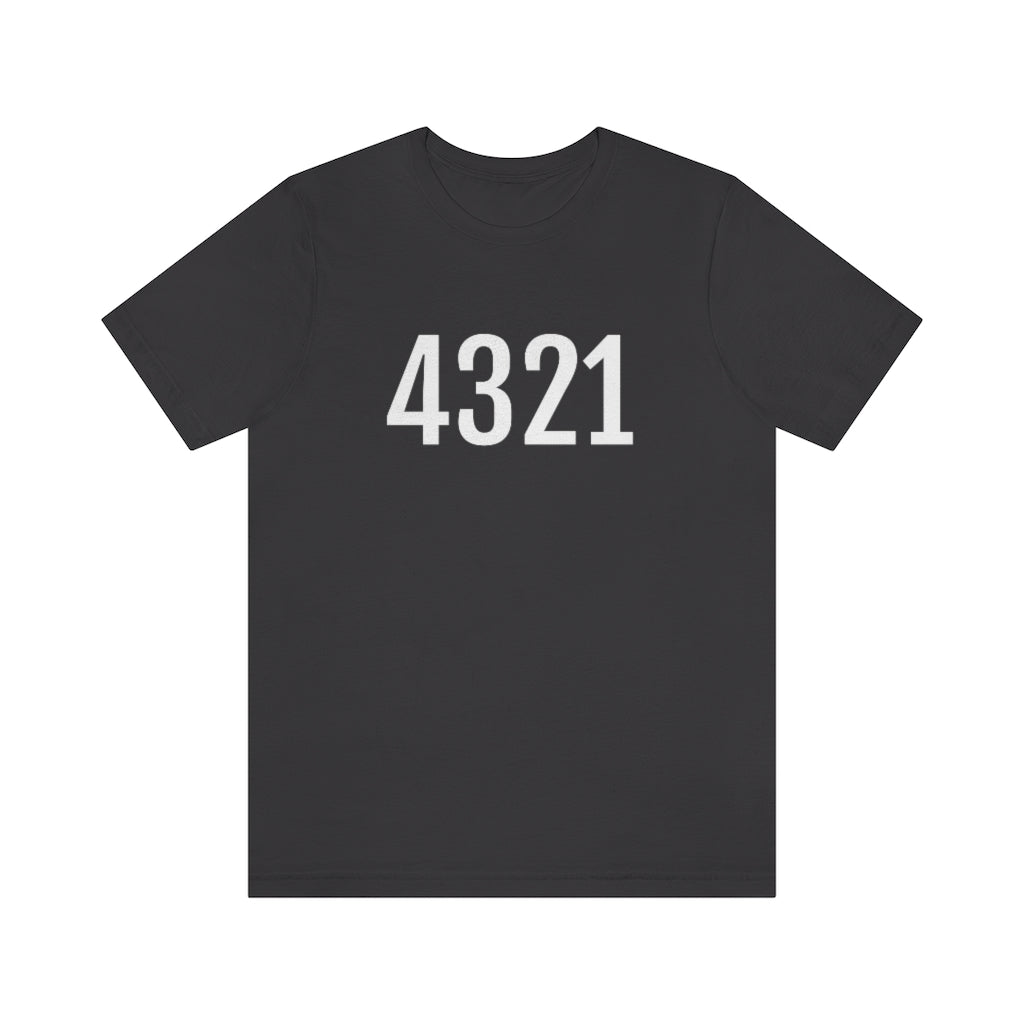 T-Shirt with Number 4321 On | Numbered Tee Dark Grey T-Shirt Petrova Designs