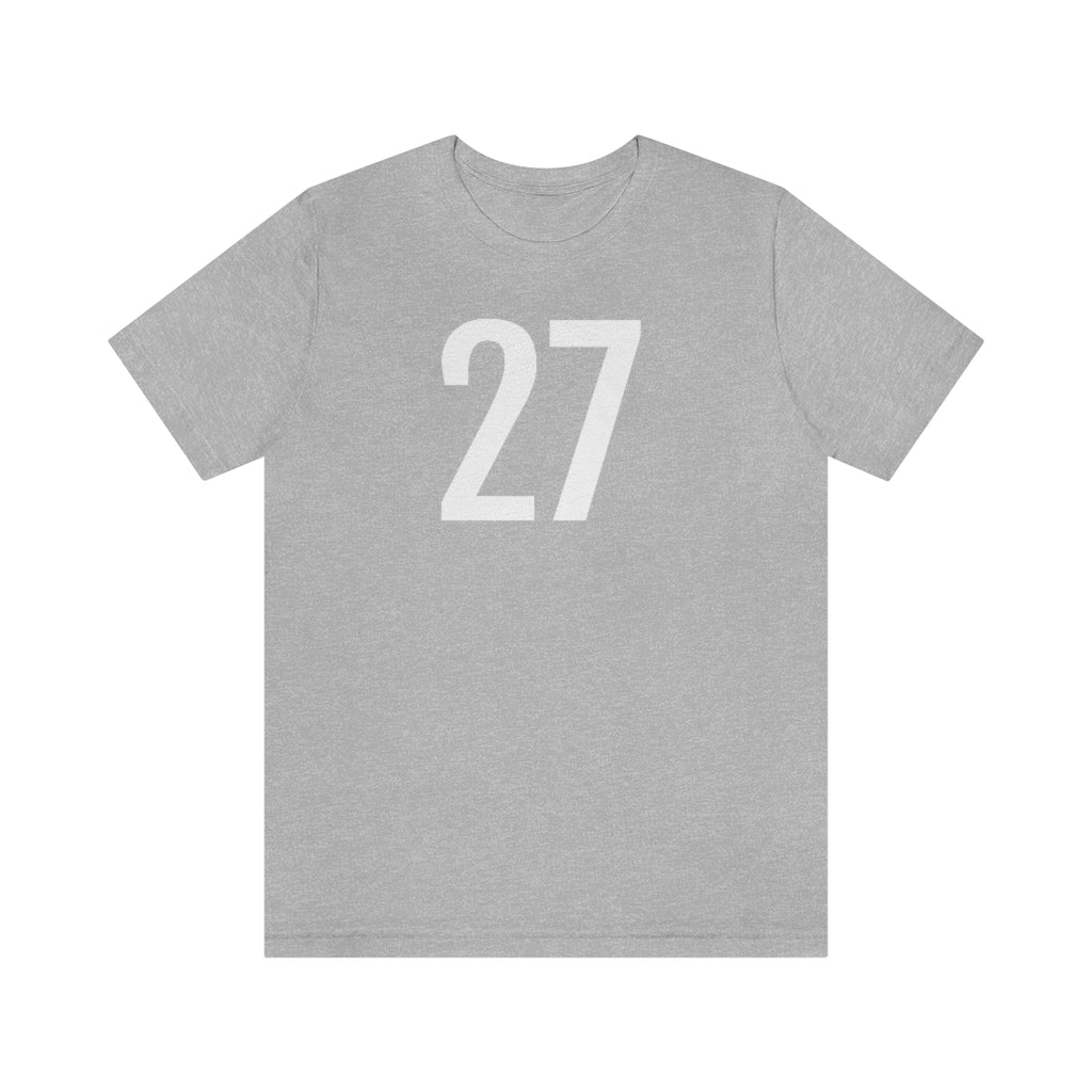 T-Shirt with Number 27 On | Numbered Tee Athletic Heather T-Shirt Petrova Designs