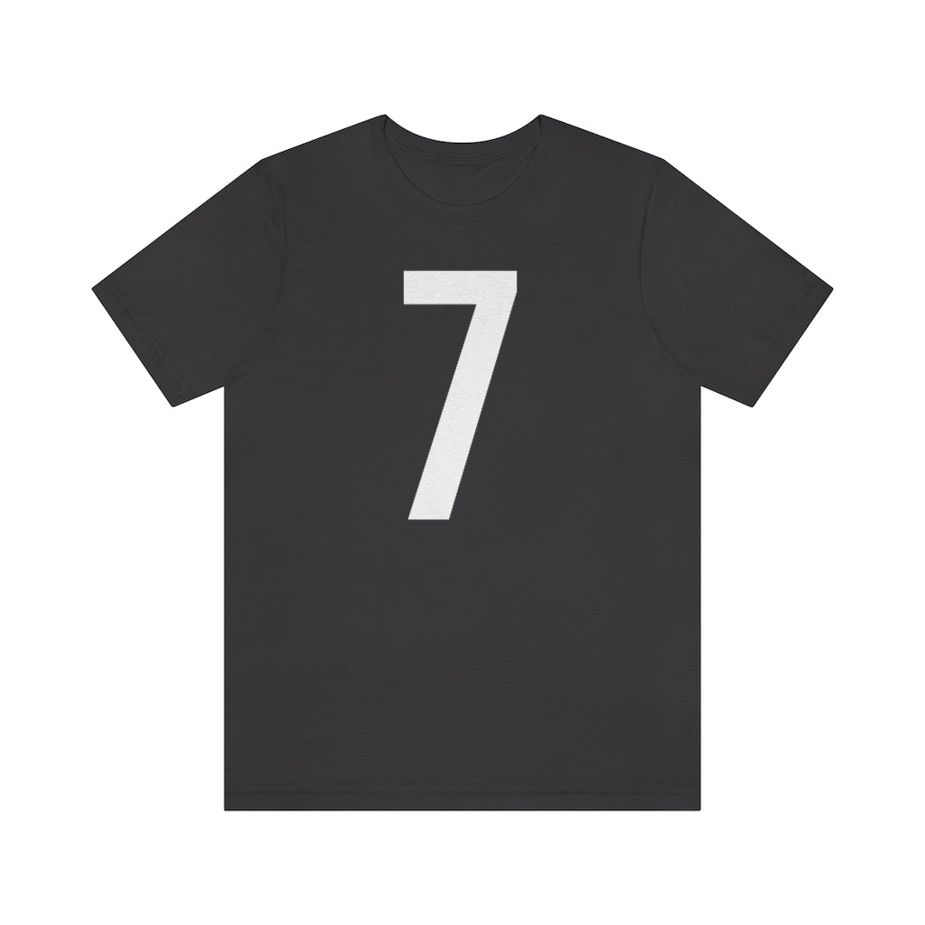 T-Shirt with Number 7 On | Numbered Tee Dark Grey T-Shirt Petrova Designs