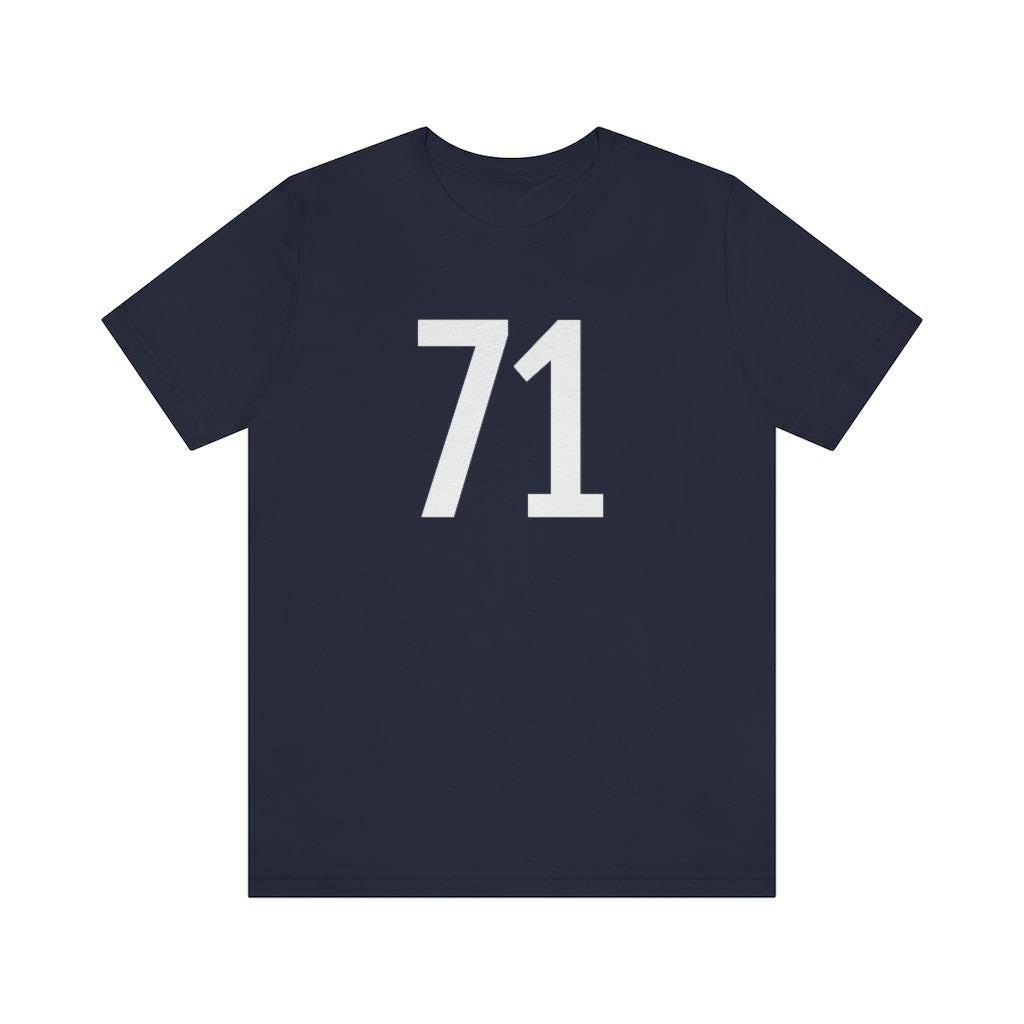 T-Shirt with Number 71 On | Numbered Tee Navy T-Shirt Petrova Designs