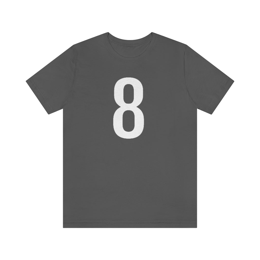T-Shirt with Number 8 On | Numbered Tee Asphalt T-Shirt Petrova Designs