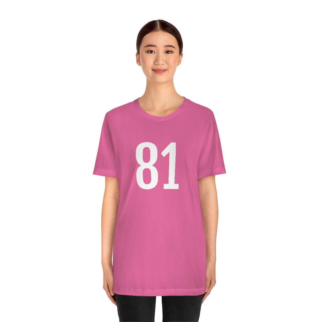 T-Shirt with Number 81 On | Numbered Tee T-Shirt Petrova Designs