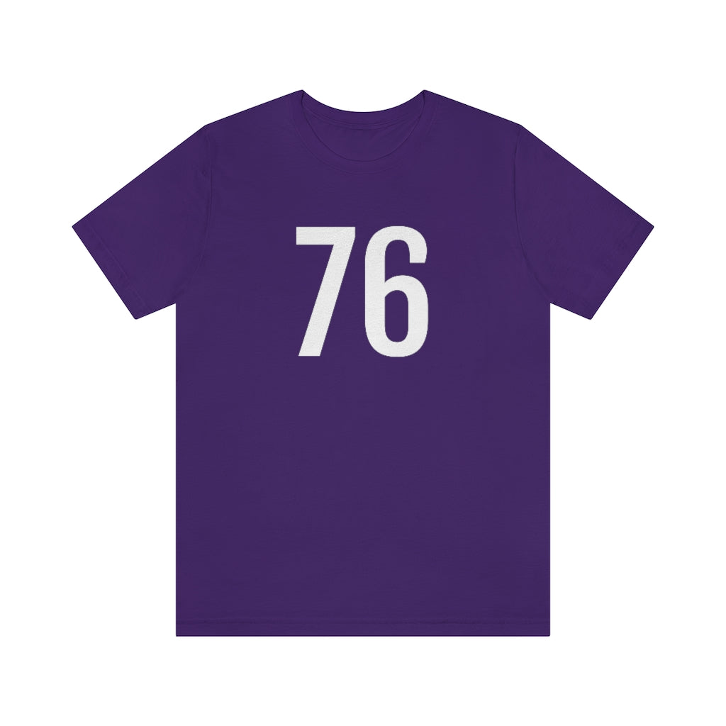 T-Shirt with Number 76 On | Numbered Tee Team Purple T-Shirt Petrova Designs